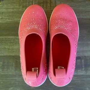 Fitflop Womens Ombré Pink Crystal Uberknit Slip-On Ballerina Flat Shoes Size 7.5